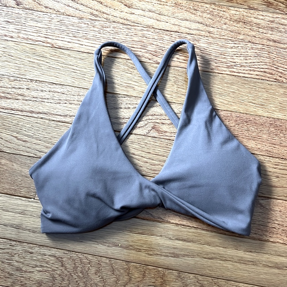 Cross back sports bra - brown